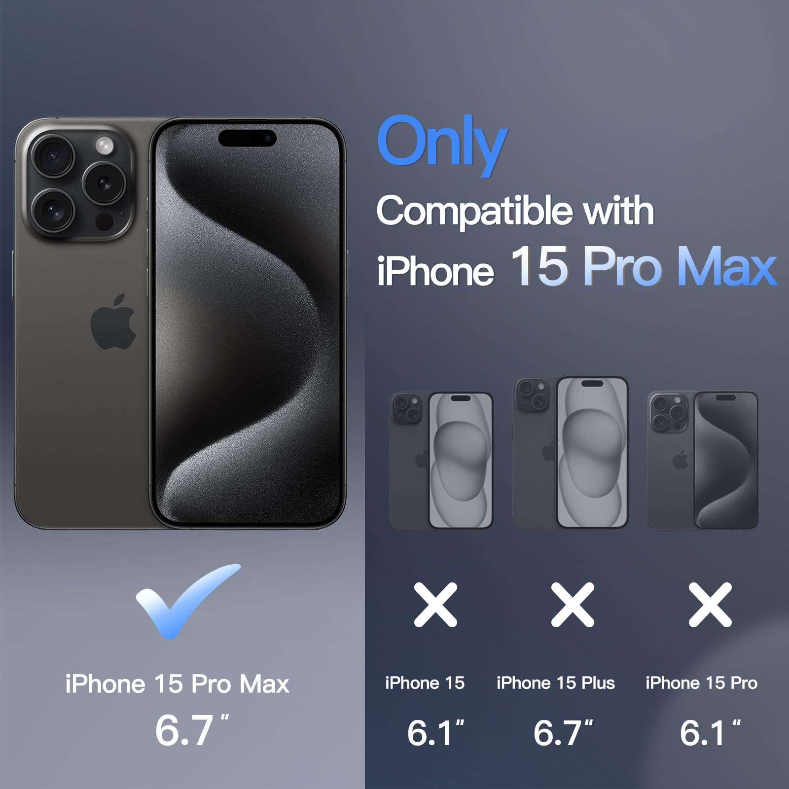 JETech Magnetisk Skal för iPhone 15 Pro Max 6,7 Tums Kompatibelt med MagSafe, Genomlysande Matte Tillbaka Smal Stötsäker Case (Svart)