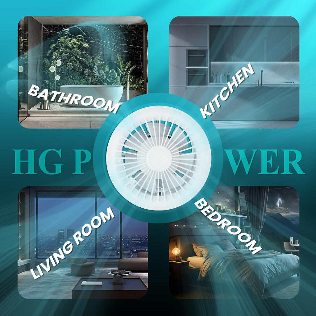 HG Power Vändbar 100 mm luftdragare, fjärrkontroll med 3 hastigheter, fläkt, tyst fläkt med minnesfunktion för badrum, kök, garage, källare