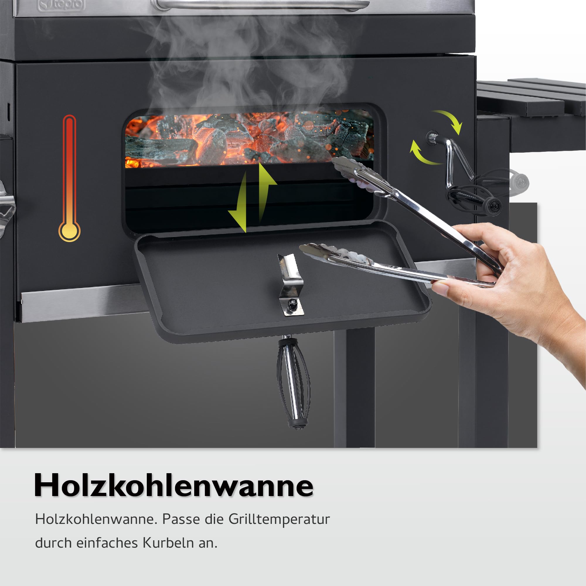 Tepro Toronto Click Charcoal BBQ Antracit/Rostfritt stål