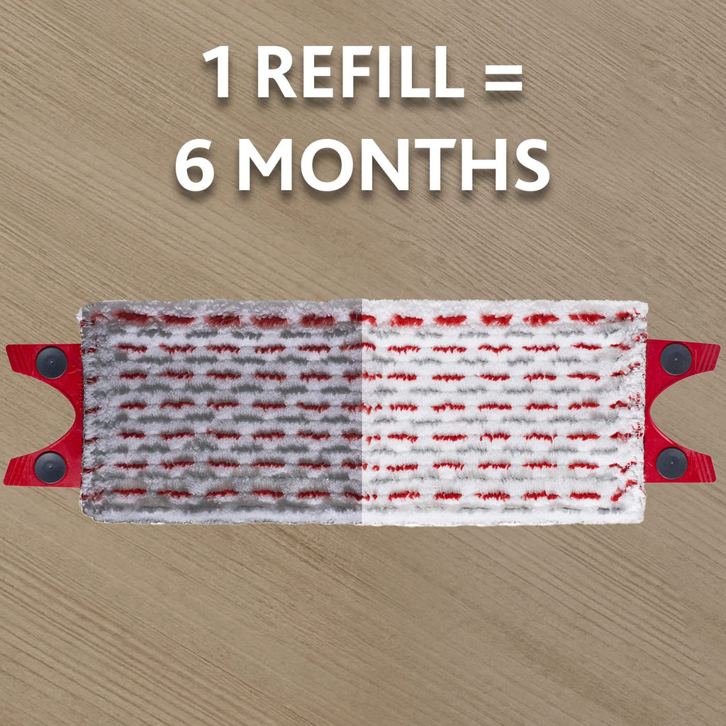 Vileda UltraMax Refill 2-i-1. 1 pack. Mikrofiber original moppdyna för flatmopp, Avlägsnar över 99 % av bakterier med endast vatten, passar alla golvtyper,