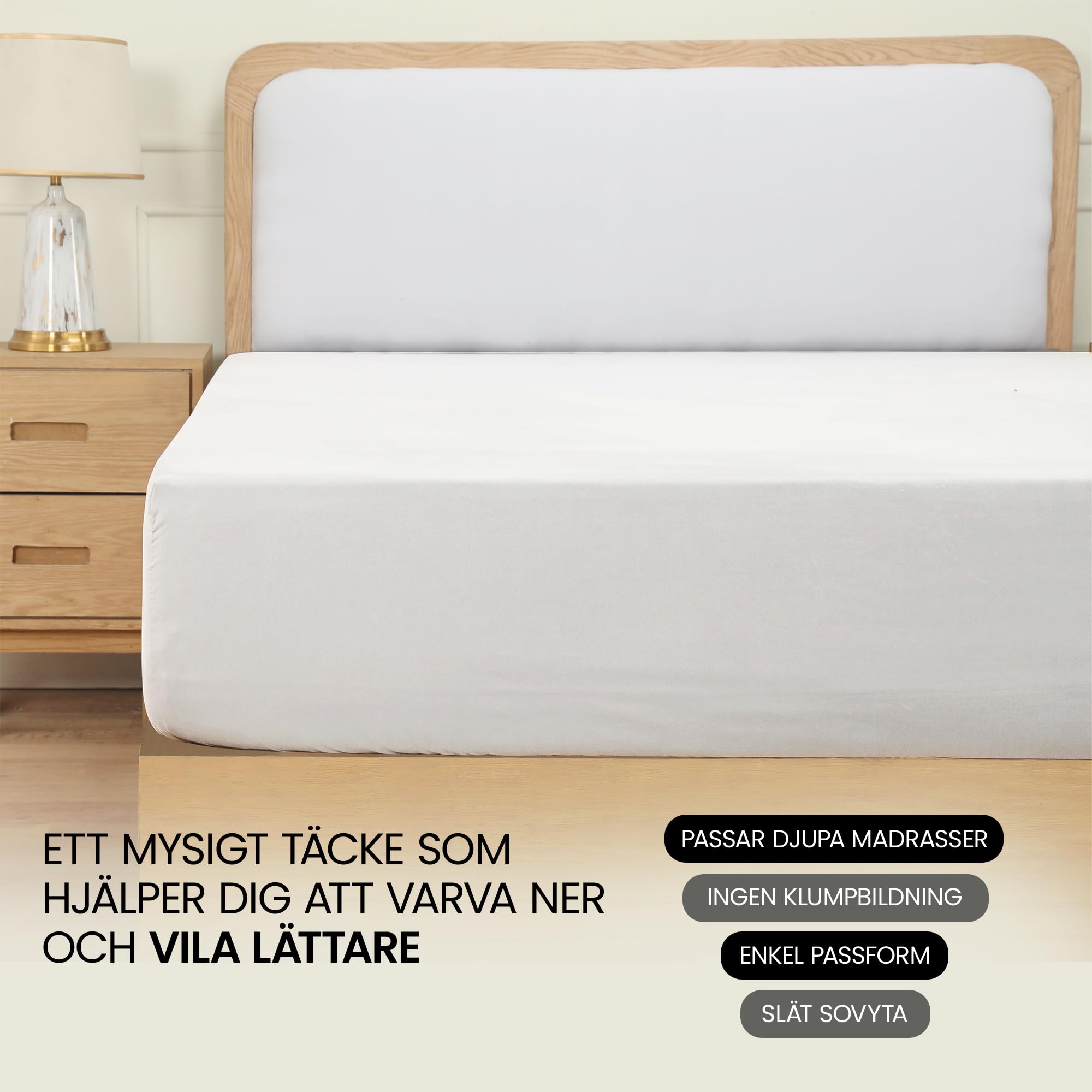 Utopia Bedding dra-på-lakan – djup ficka 35 cm (14 tum) – borstad mikrofiber (Vit, 180x200 cm)