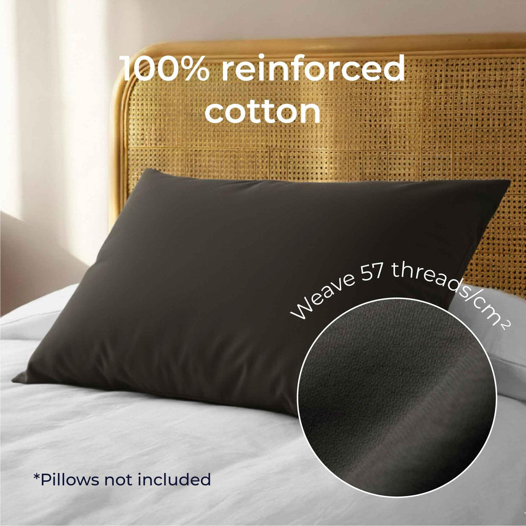 Dreamzie - Kuddfodral 30x50 Renforcé Bomull (Set om 2) - Anthracite - Tätt vävd med 57 trådar/cm² - Kudde 30 x 50 cm - Oeko Tex-certifierad