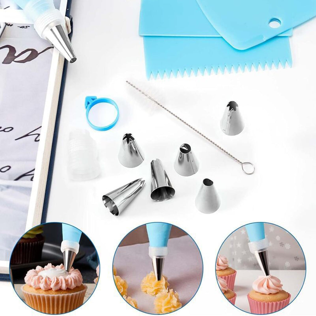 Piping Bags Set, 34 Piece Tips, Reusable Frosting Supplies with Durable Design, Baking Accessories for Desserts, Kitchen Essentials, Set for Candy Pastry Pie Cupcake Cookie