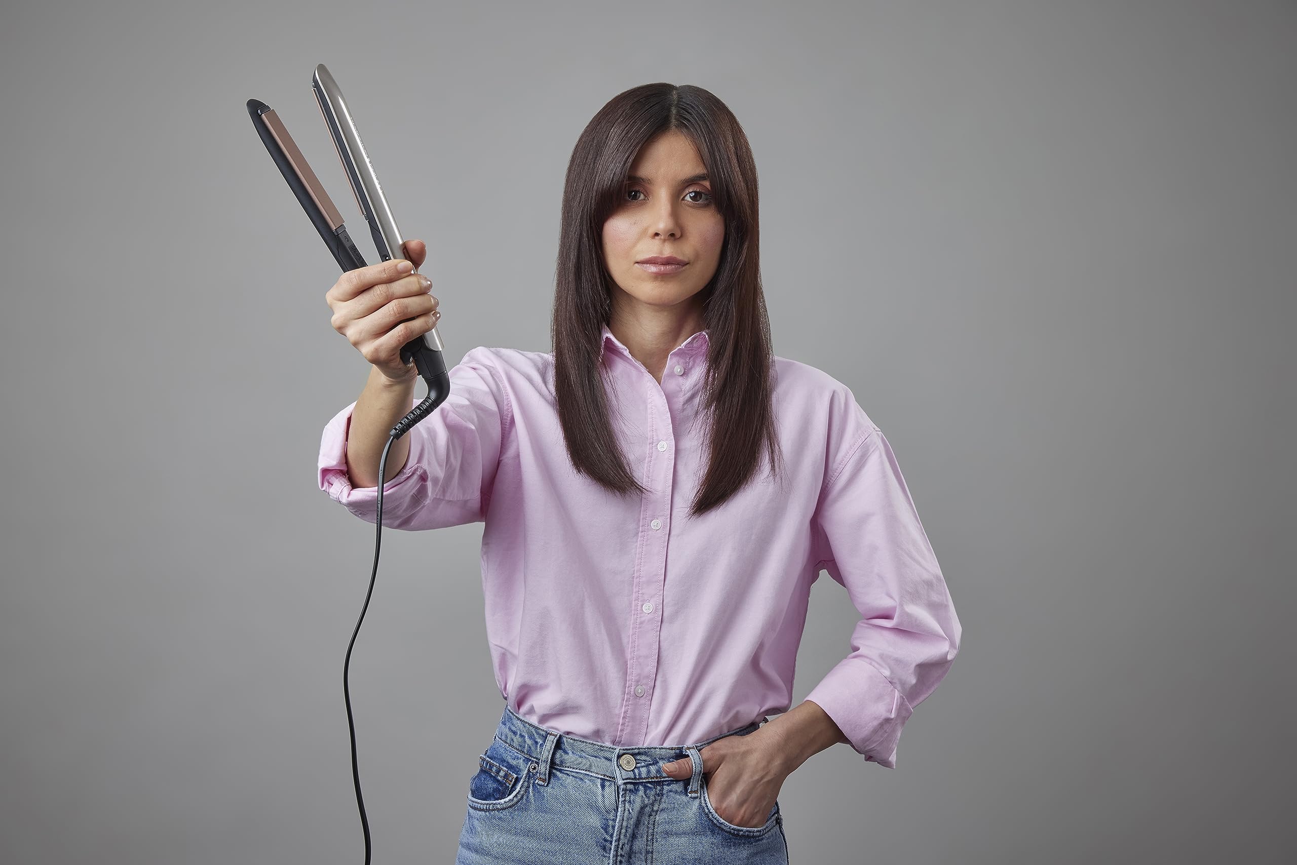 Remington Plattång med högkvalitativ keramikbeläggning berikad med keratin och mandelolja, LCD-display, 10 temperaturinställningar 150-230°C, Keratin plattång S8540