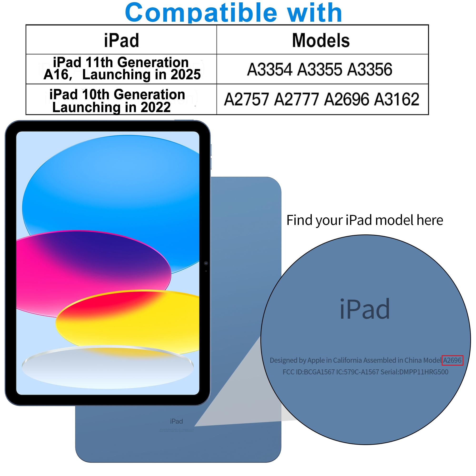 4youquality [2-pack skärmskydd för iPad (A16) 11:e / 10:e generationen (2025/2022) (iPad 11 och 10), härdat glasfilm, reptålig, slagtålig