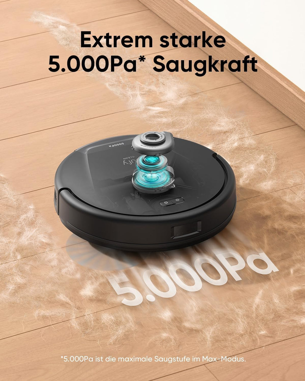 eufy L60 robotdammsugare med sugstation, ultrastark 5 000 Pa sugkraft, anti-hårtrassel, sugstation 60 dagar utan tömning, iPath-lasernavigering (renoverad)