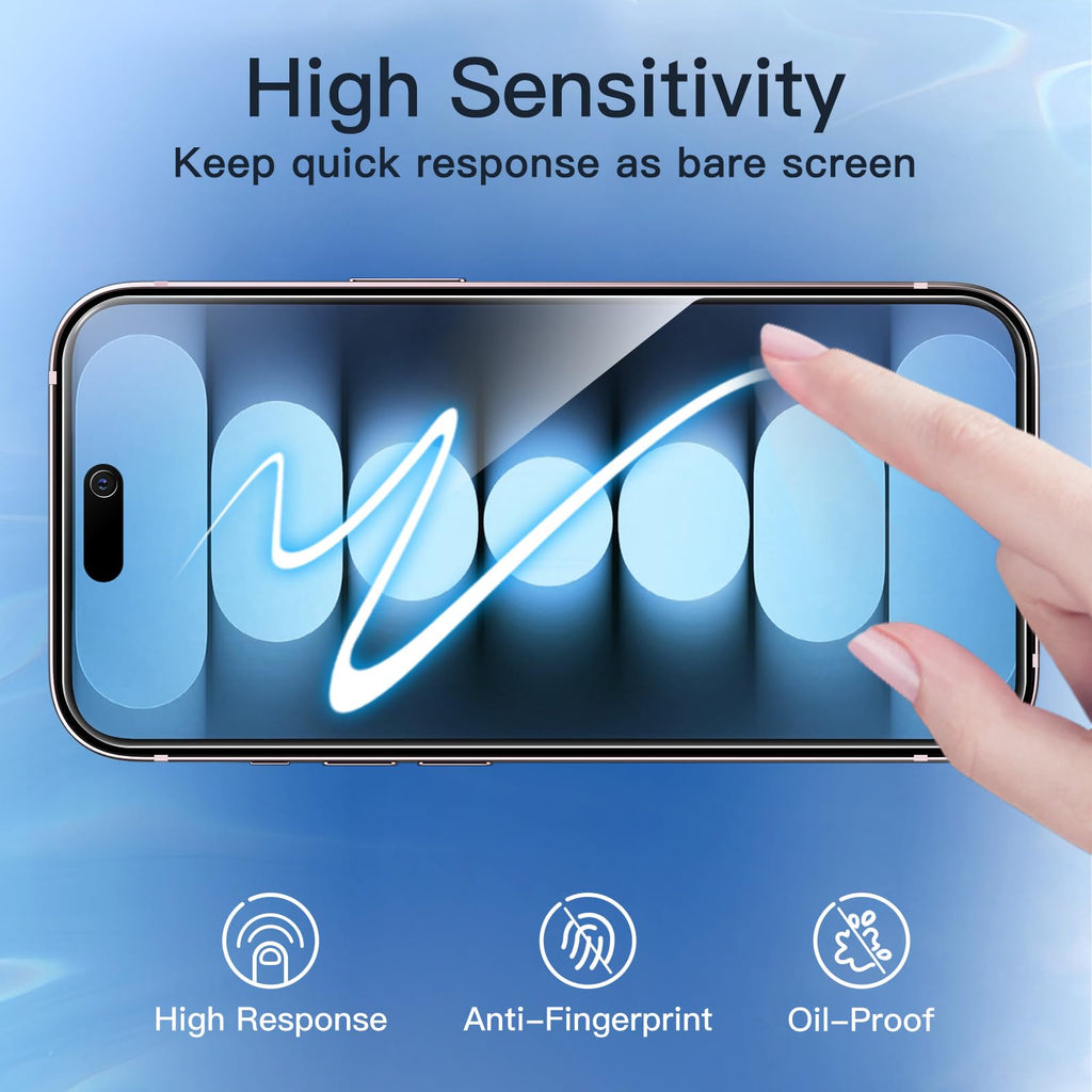 JETech Privacy Skärmskydd för iPhone 15 6,1 Tums, Anti-Spion Härdat Glasfilm med Enkelt Installationsverktyg, 2-Pack
