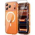 TAURI för iPhone 17 Pro Skal 6.3-Tum med Härdat Glas Skärmskydd, Kompatibelt med MagSafe, Militär kvalitet, [Icke-Gulning] Magnetisk Mobilskal Case - Klar