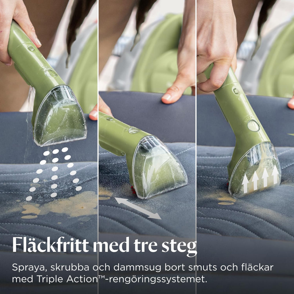 BISSELL Little Green, Dammsugare Tvätta Mattor, Mattvätt för Dagliga Fläckar och Smuts, Kraftfull Klädseltvätt, Våtdammsugare för Mattor, Bilar, Soffor, Madrasser och Mer, Kraftfull 340W Motor, 4098N