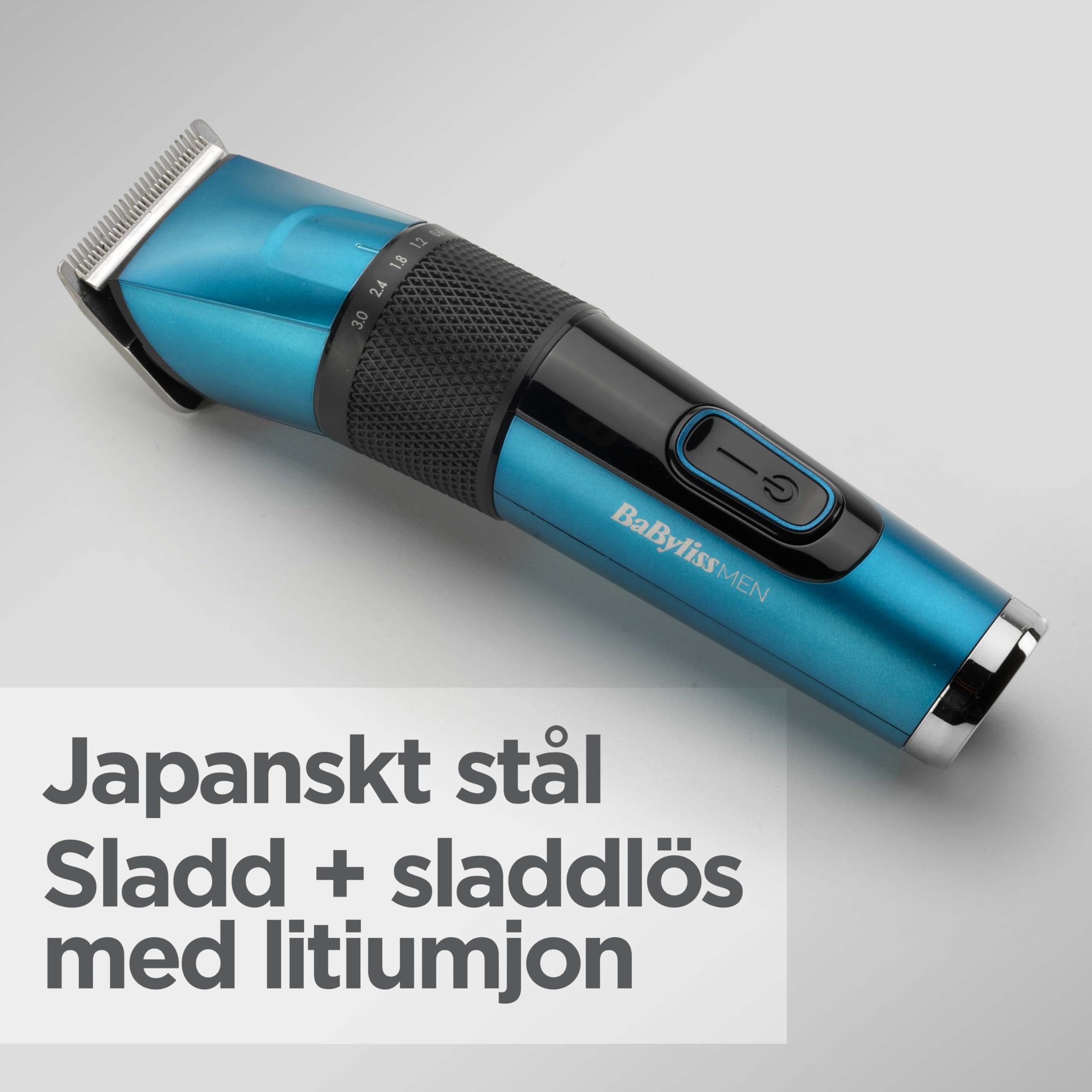 BaByliss Japanese Steel Hårklippare - Litiumbatteri, 160-Minuters Drift, 3-Timmar Fulladdning, Inkluderar Hårt Förvaringsfodral, Svart, E990E