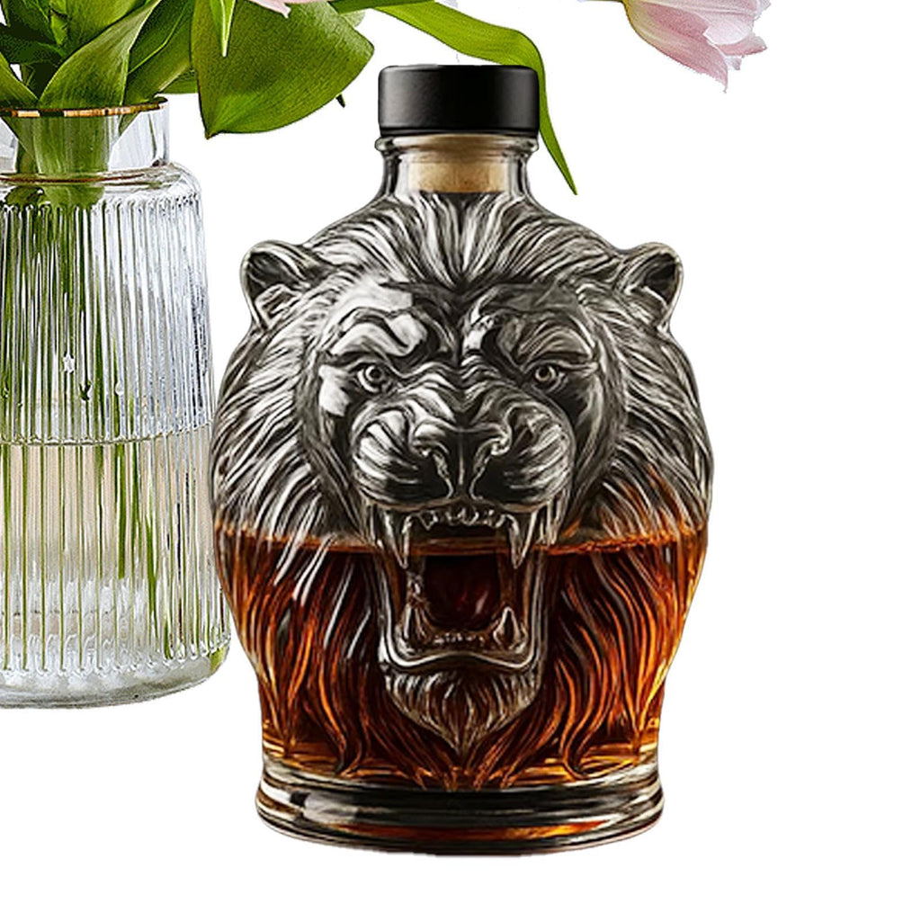 Whiskey Decanter - Wine Decanter - Wine Container - Glass Whiskey Alcohol Decanters Bottle - Liquor Dispenser Decanters Bottle | Animal Profile Liquor Container For Men Father Husband Dad