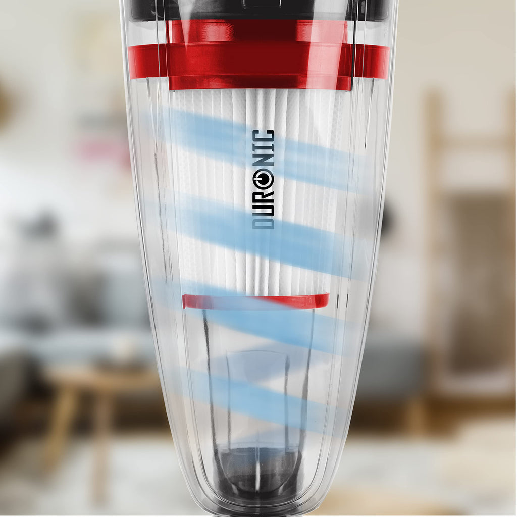 Duronic VC8 BK dammsugare | 800W | Energiklass A+ | HEPA Filter – Utan Påse | Svart | 2 i 1: Konverterar från Upprätt till Handhållen | Ergonomisk: Väger Lite | 4 Tillbehör Ingår