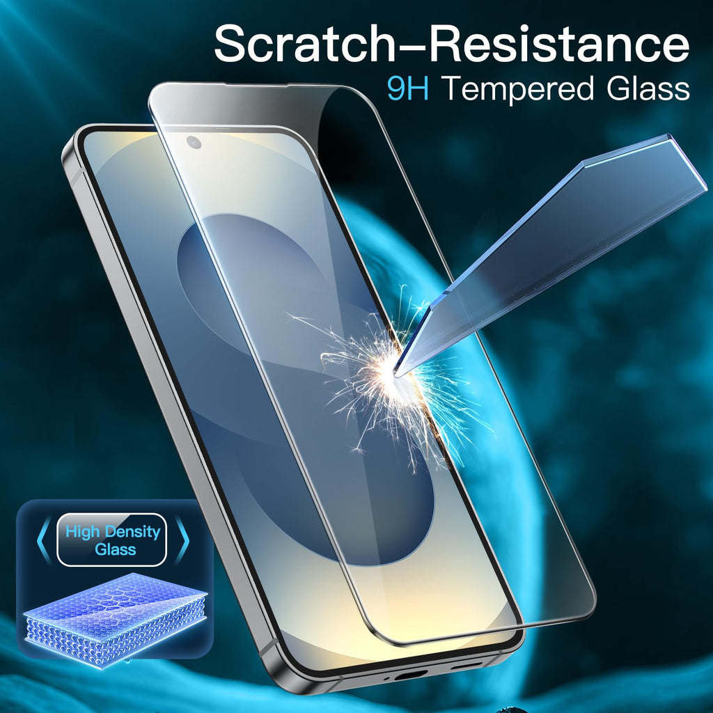 JETech Skärmskydd för Samsung Galaxy S25 5G, Härdat Glasfilm, Fingeravtryck ID Kompatibel, HD Klar, 3-Paket