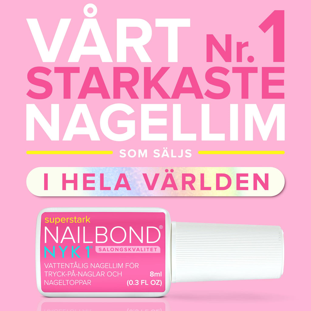 NYK1 Extrastarkt Nagellim Med Borste (8ml) Nail Bond Borste På Nagellim Extra Starkt För Akryl Tips Spiktips Nageltips, Konstgjorda Naglar Och Falska Naglar - Svampdämpande Falskt Nagellim