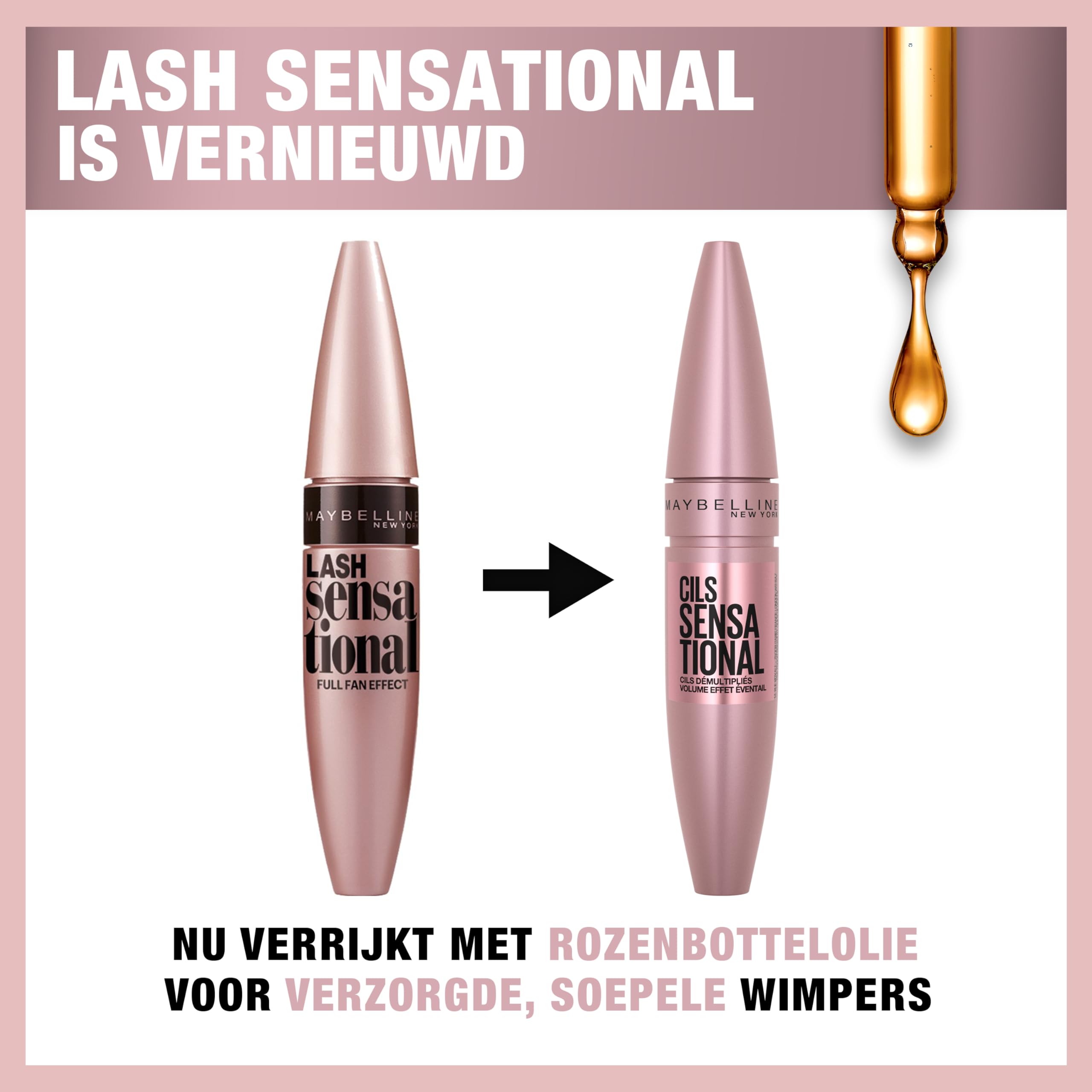 MAYBELLINE NEW YORK, volymmascara, Lash Sensational Mascara, svart, 9,4 ml