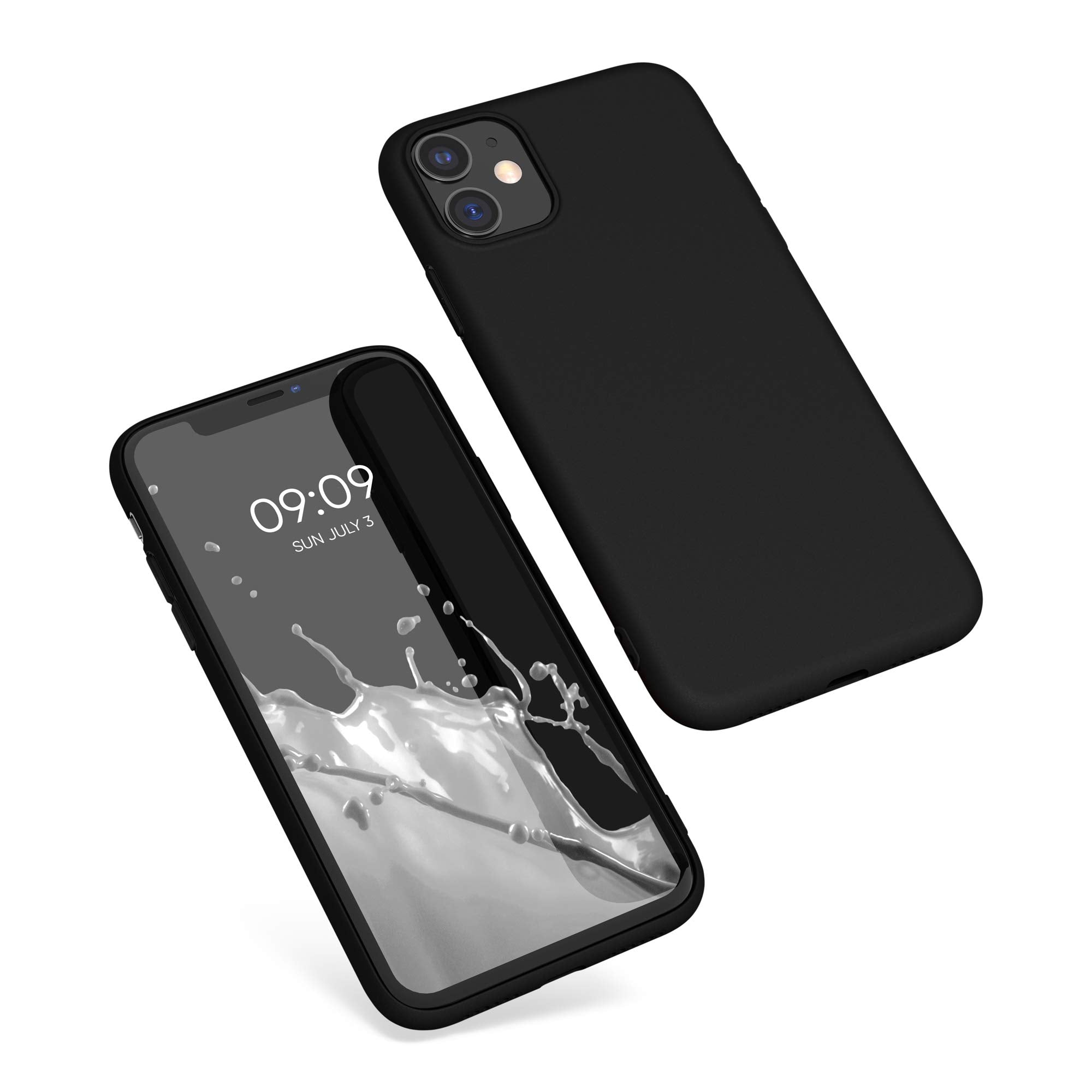 kwmobile Fodral kompatibelt med Apple iPhone 11 – silikonskal – mjukt mobiltelefonskal – mobiltelefonfodral i matt svart