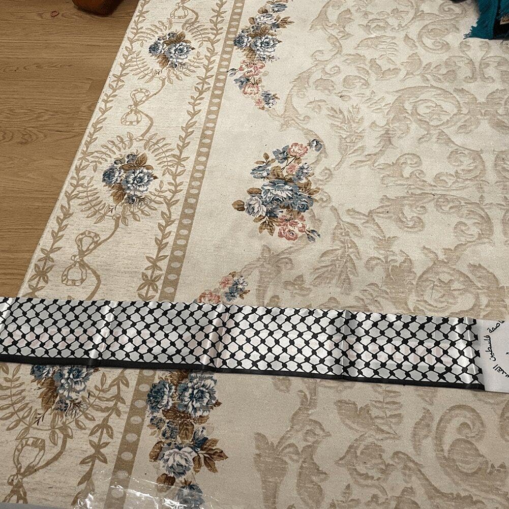 Halsduk med Palestinas flagga, dubbelsidig scarf, Jerusalem, arabisk sjal i siden, scarf för män och kvinnor, för bröllop, högtid, gåvor, Som visat, 53.15inch/135cm