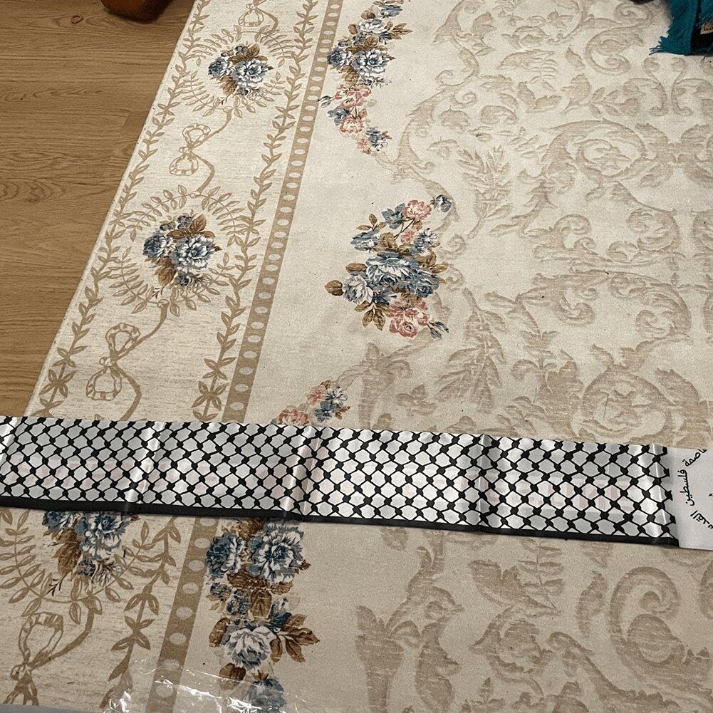 Halsduk med Palestinas flagga, dubbelsidig scarf, Jerusalem, arabisk sjal i siden, scarf för män och kvinnor, för bröllop, högtid, gåvor, Som visat, 53.15inch/135cm
