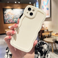 kompatibelt med iPhone 11Pro, färg curly mobilskal, vacker TPU-silikonvågdesign, skyddsfodral, sött och unikt för kvinnor och flickor, vitt