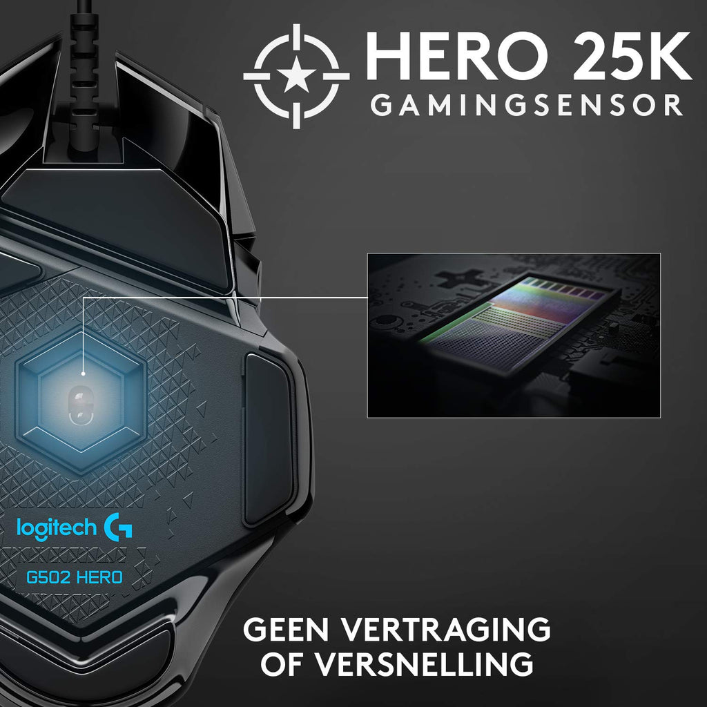 Logitech G G502 HERO High-Performance Gaming Mouse with HERO 25K DPI Optical Sensor, RGB Lighting, Weight Tuning, 11 Programmable Buttons, Logitech G G435 LIGHTSPEED Wireless Bluetooth Gaming Headset