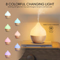 SALKING Aroma Diffuser, 100 ml, liten, ultraljuds aromaterapi-diffuser, för eteriska oljor, med automatisk avstängningsfunktion, varmvit ljus, vitt träfiber, diffusor för hem, kontor eller yoga