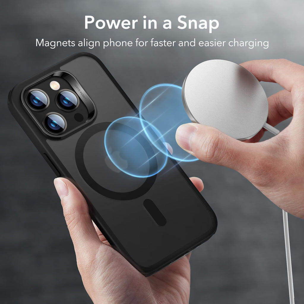 ESR för iPhone 14 Pro Max-fodral, magnetiskt klart fodral kompatibelt med MagSafe, stöttåligt skydd i militärkvalitet, klassisk hybrid magnetiskt fodral för iPhone 14 Pro Max 6,7 tum, frostat svart