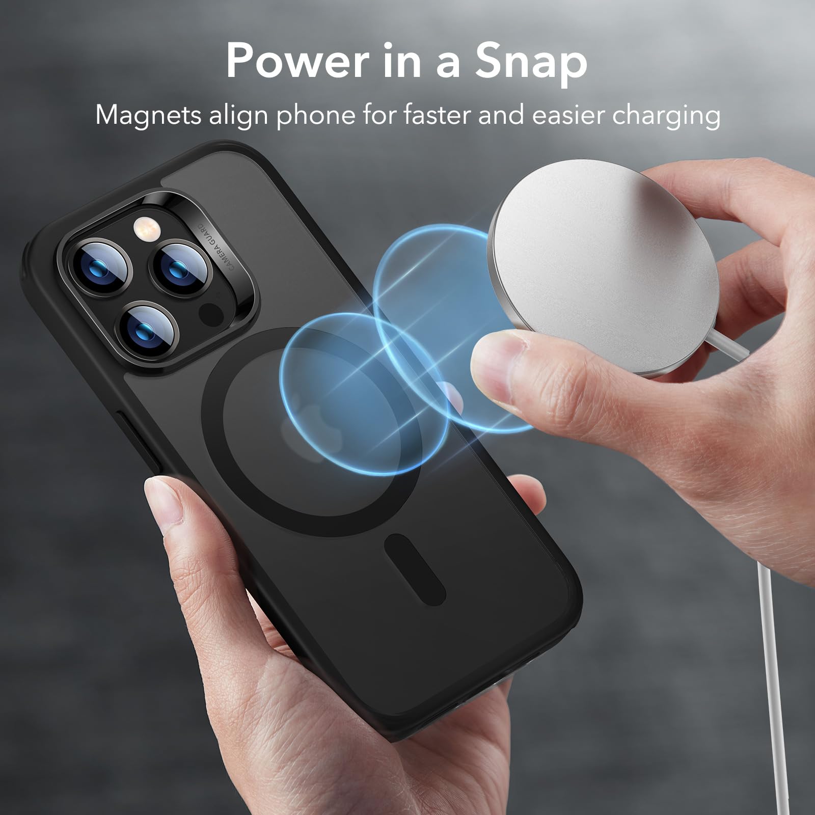 ESR för iPhone 14 Pro Max-fodral, magnetiskt klart fodral kompatibelt med MagSafe, stöttåligt skydd i militärkvalitet, klassisk hybrid magnetiskt fodral för iPhone 14 Pro Max 6,7 tum, frostat svart