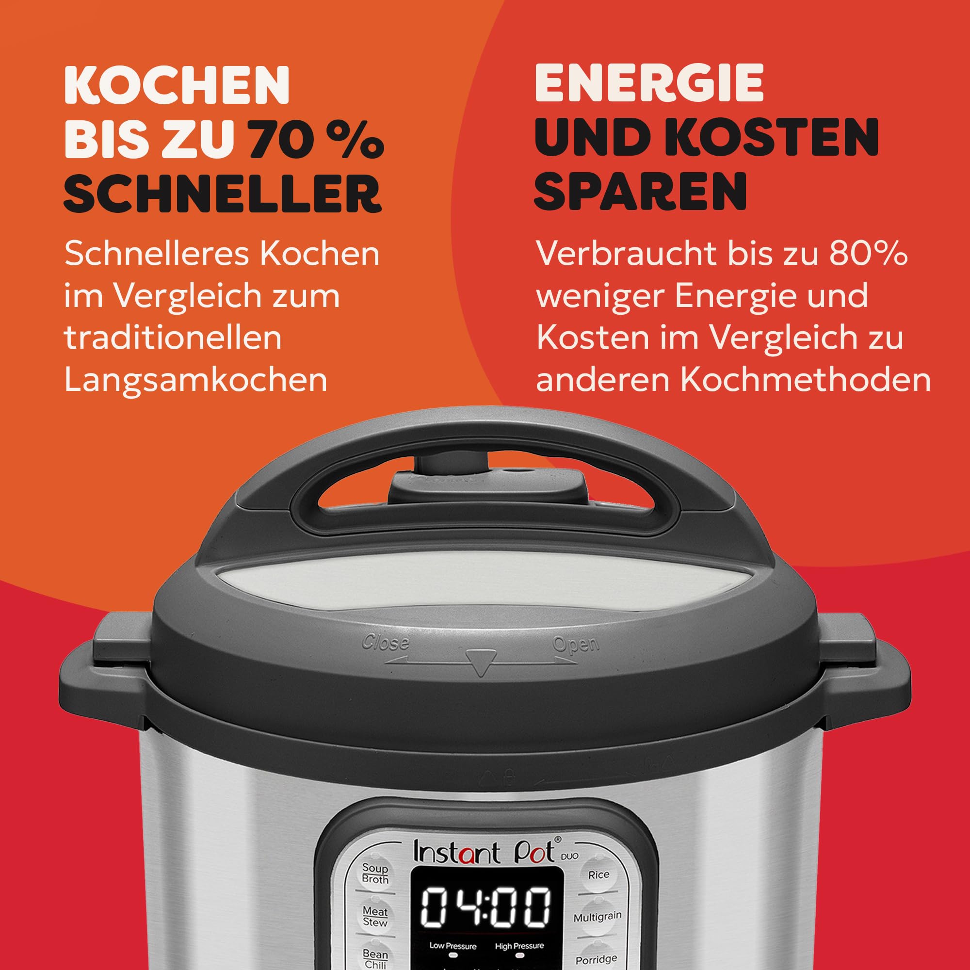 Instant Pot Duo 7 i 1 multifunktionell tryckkokare, riskokare, fritös, yoghurtkokare, ångkokare och värmeplatta - Rostfritt stål - 5,7 L
