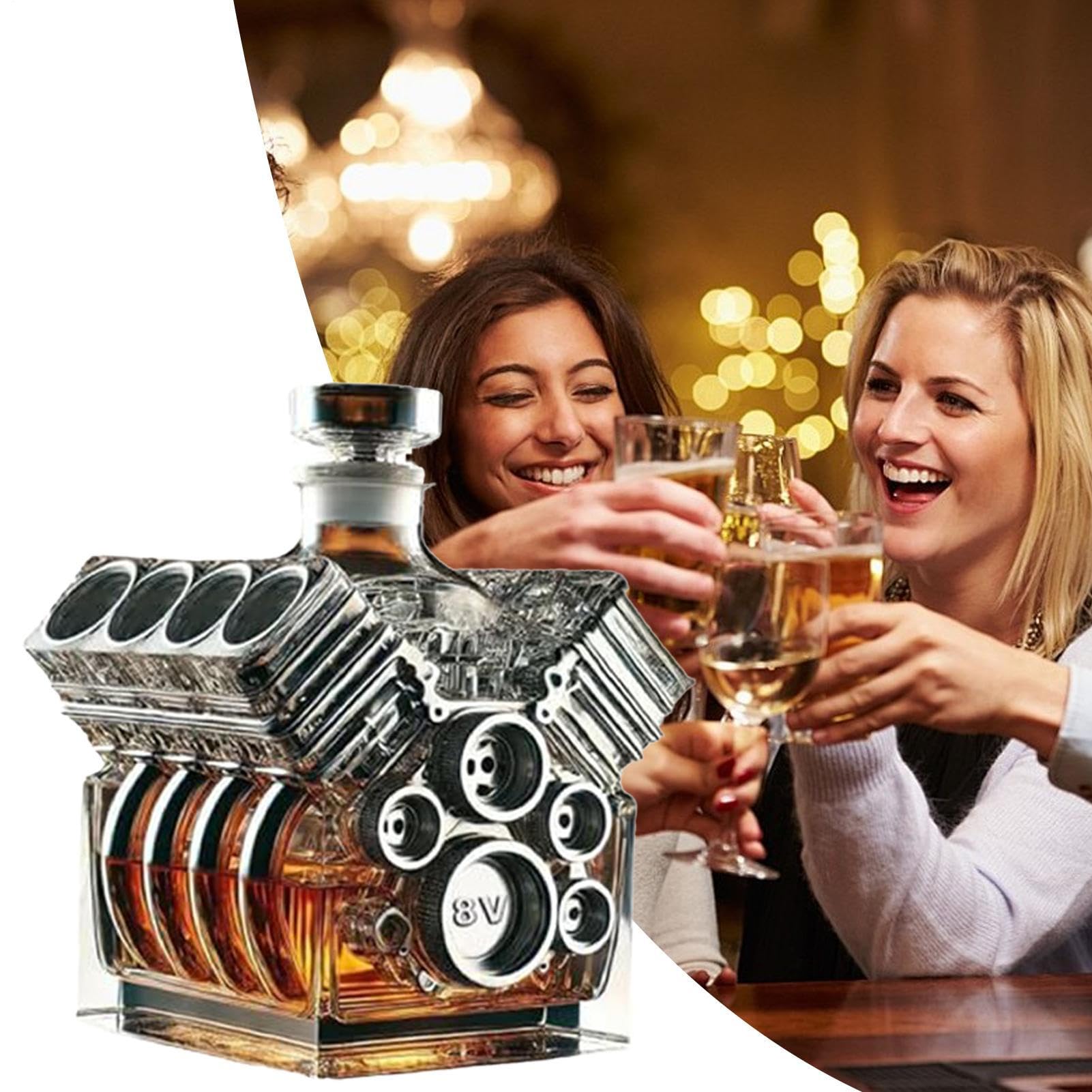 Decanters for Alcohol, Whisky Decanter, V8 Motorer Formar Alkohol Decanter Bottle, Vin Dispenser Home Bar Decoration for Kitchen Restaurant vardagsrum