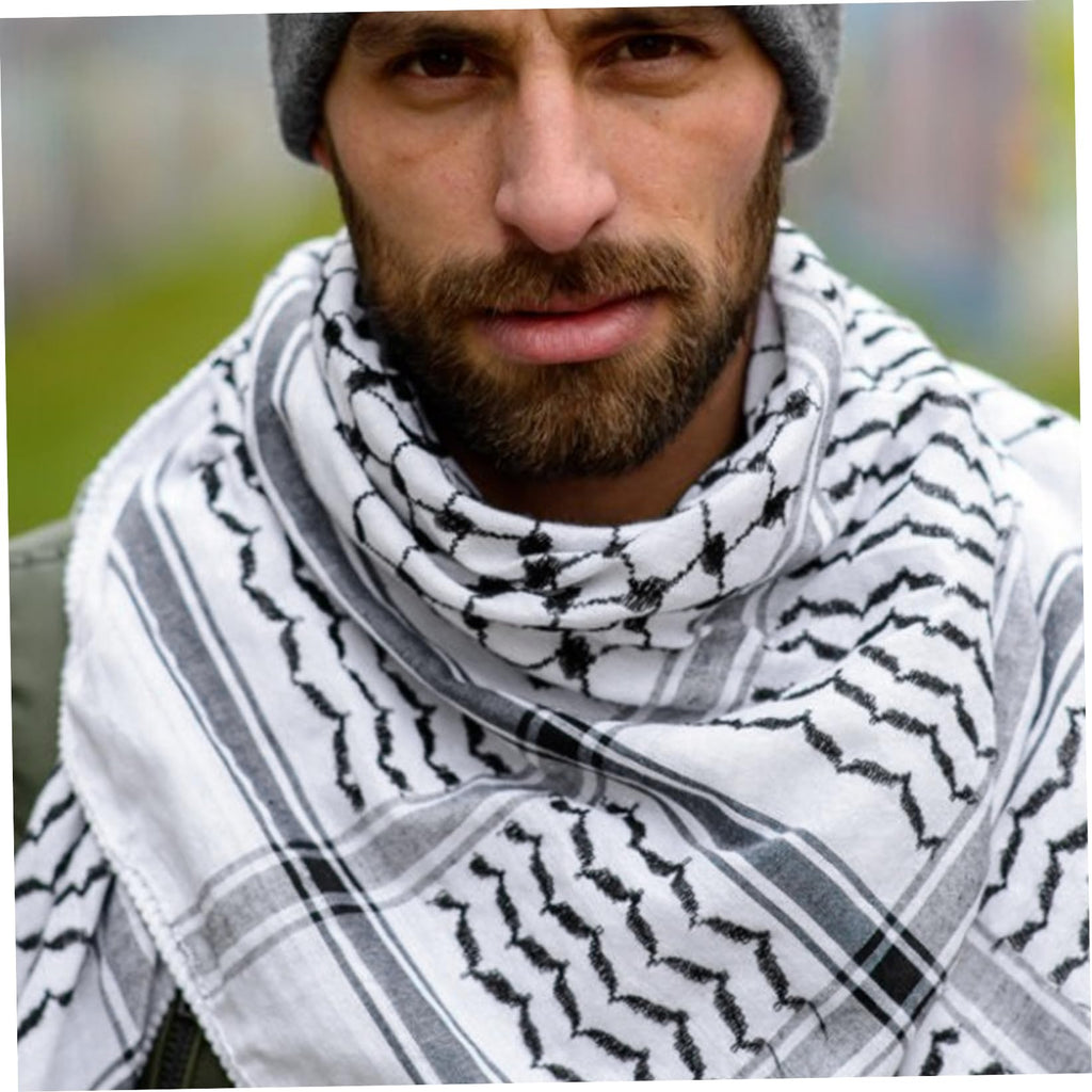 Palestina halsduk 122 x 122 cm Keffiyeh palestina autentisk palestinsk halsduk halssjal bomull Shemagh unisex arabisk huvudduk palestinsk keffiyeh med tofs.