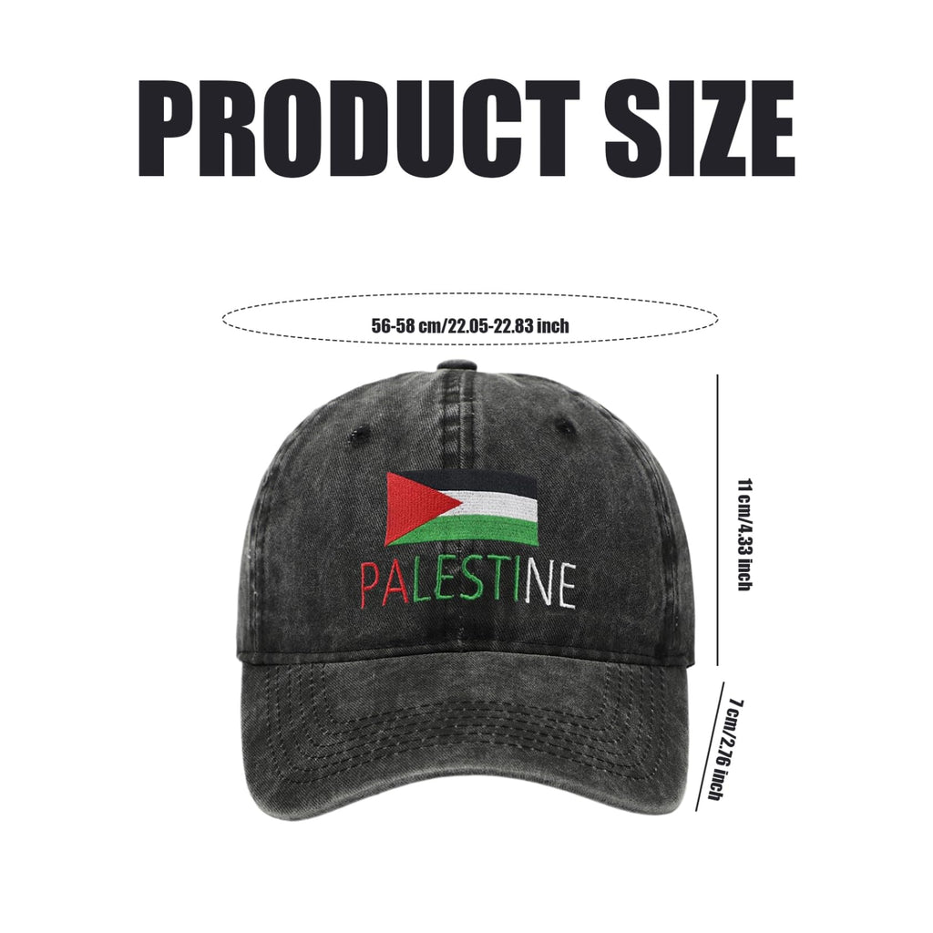 Palestina hatt solskydd justerbar fri palestina hatt mjuk och andningsbar broderad bomull palestina flagga basebollkeps bekväm att bära vanliga hattar för män