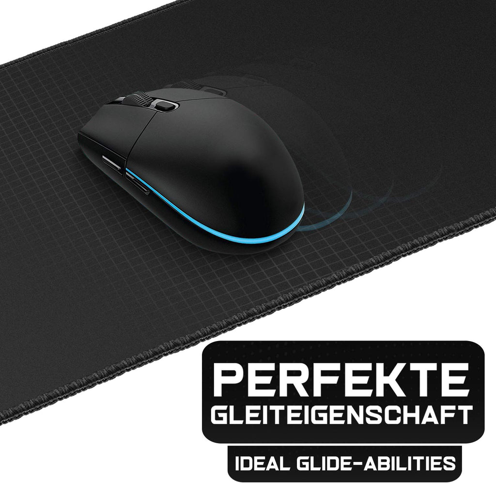 Sidorenko XXL Gaming Mouse Pad - 900 x 400 mm - kantfria kanter - halkfri - XXL förlängd musmatta - skrivbordsunderlägg - speciell yta förbättrar snabbhet och precision - vit