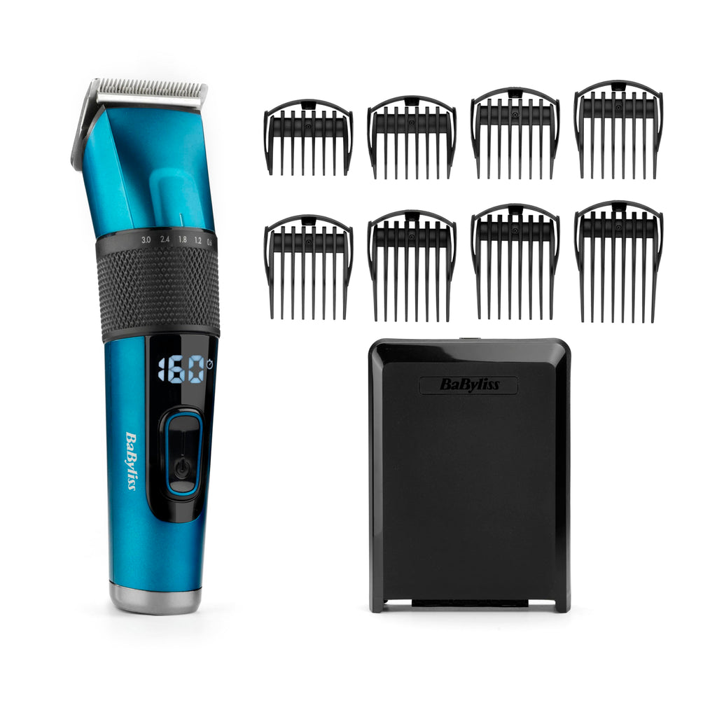 BaByliss Japanese Steel Hårklippare - Litiumbatteri, 160-Minuters Drift, 3-Timmar Fulladdning, Inkluderar Hårt Förvaringsfodral, Svart, E990E