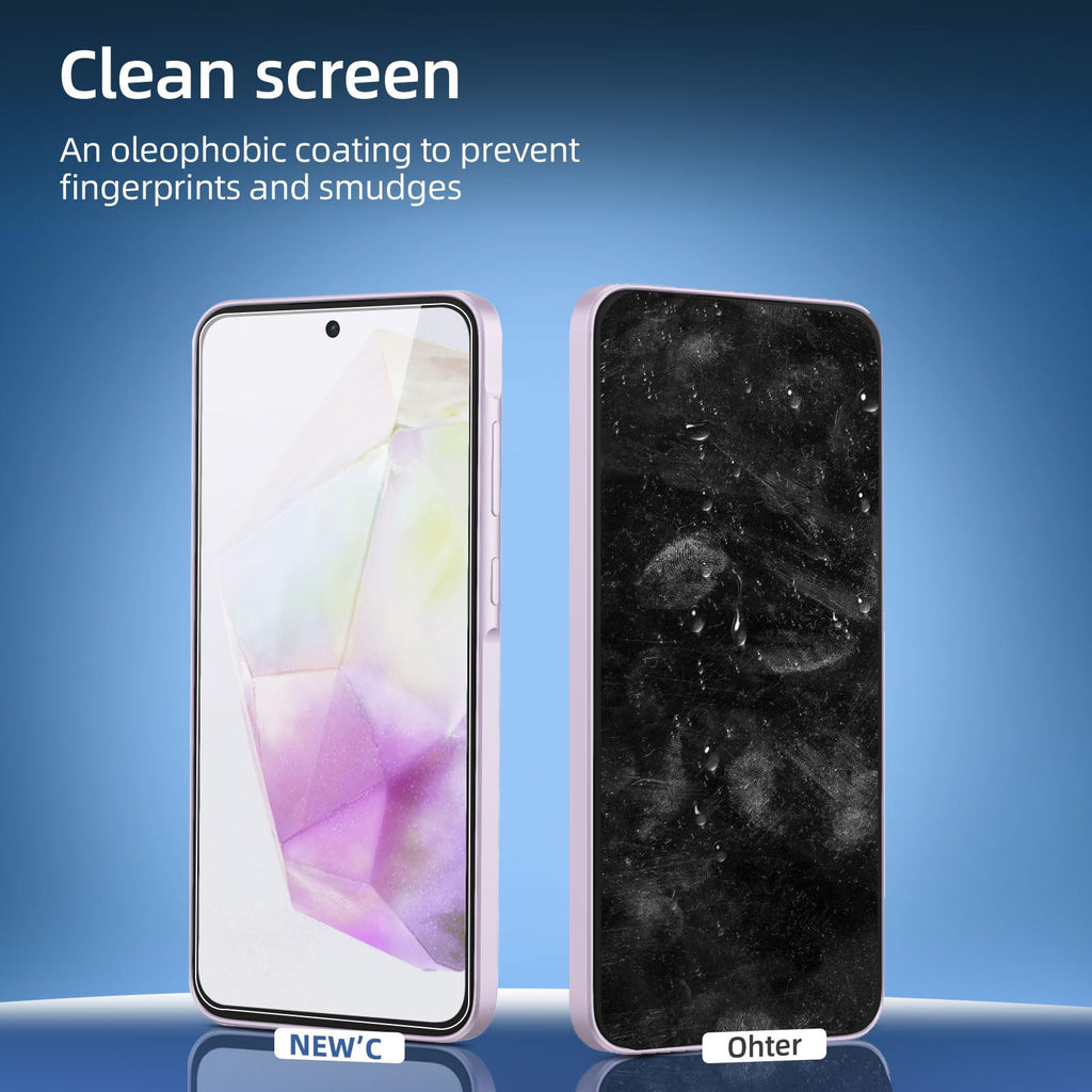 NEW'C 3 Pack, skärmskydd i glas för Samsung Galaxy A56 5G / A36 5G, bubbelfri, 9H hårdhet, 0,33 mm ultratransparent, ultrabeständigt härdat glas