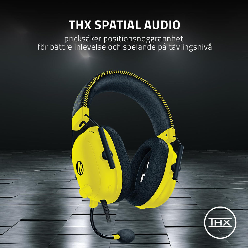 Razer Blackshark V2 - Premium e-sportheadset med USB-ljudkort (TriForce 50 mm drivrutin, HyperClear Cardiod-mikrofon, avancerad passiv brusreducering, THX Spatial Audio) ESL
