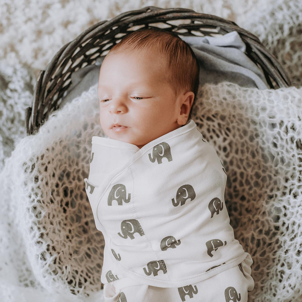 GLLQUEN BABY Filt för inlindning, för bebisar på 0–3 månader, sovsäck för småbarn, unisex, set med 3 lindor, 100 % ekologisk bomull (ny grå)