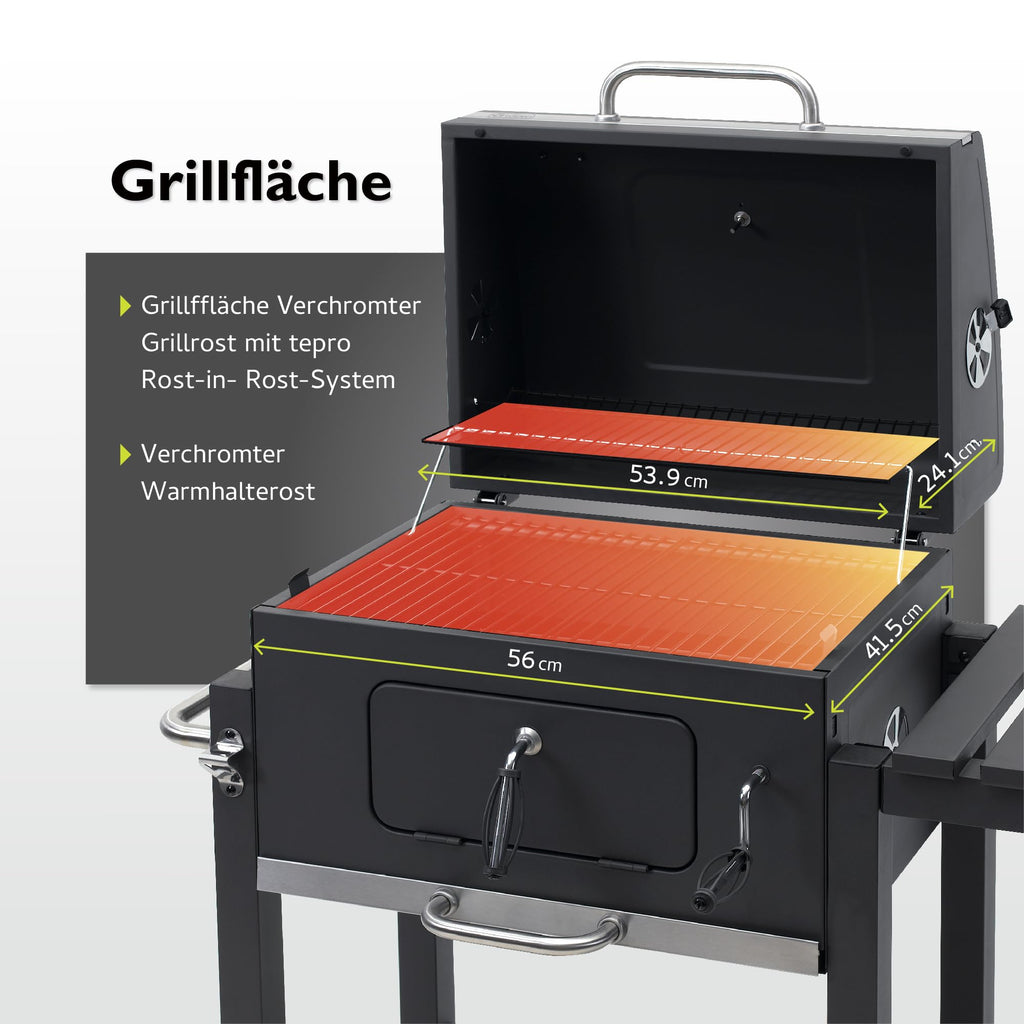 Tepro Toronto Click Charcoal BBQ Antracit/Rostfritt stål