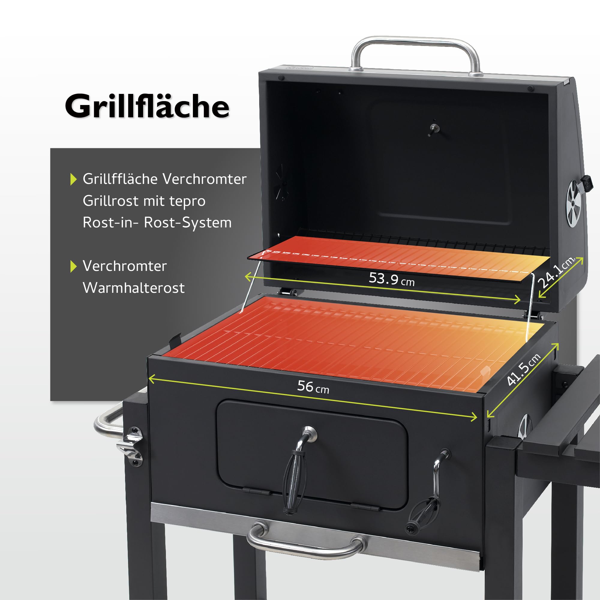 Tepro Toronto Click Charcoal BBQ Antracit/Rostfritt stål