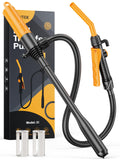 E1 bränsleöverföringspump - 2,6 GPM-batteri bärbar sifonpump med kontrollerat flöde och 150 cm (59 tum) vattentät slang för bensin, gas och vatten