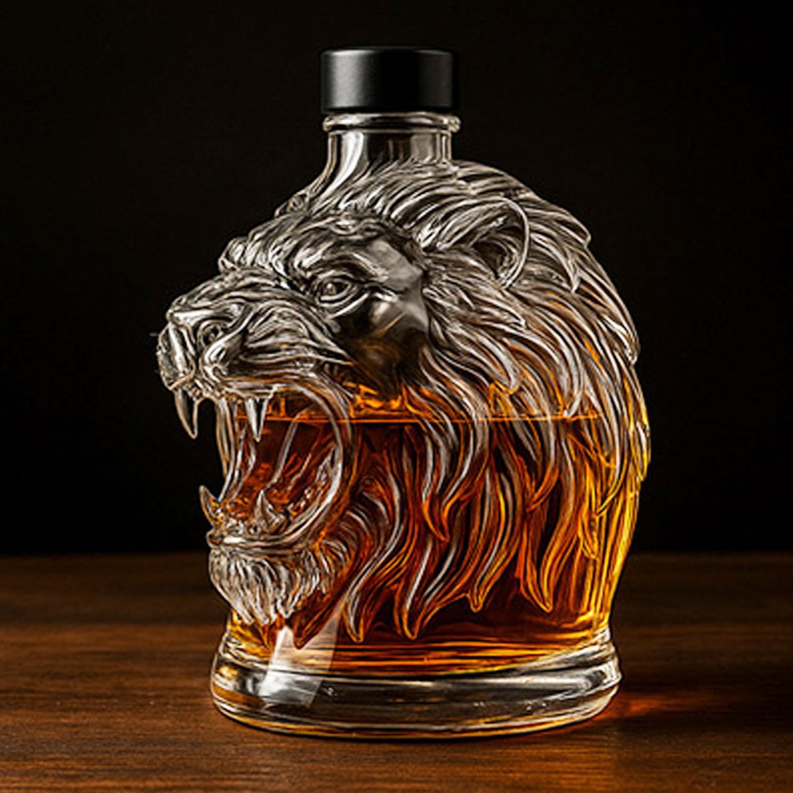 Whiskey Decanter - Wine Decanter - Wine Container - Glass Whiskey Alcohol Decanters Bottle - Liquor Dispenser Decanters Bottle | Animal Profile Liquor Container For Men Father Husband Dad