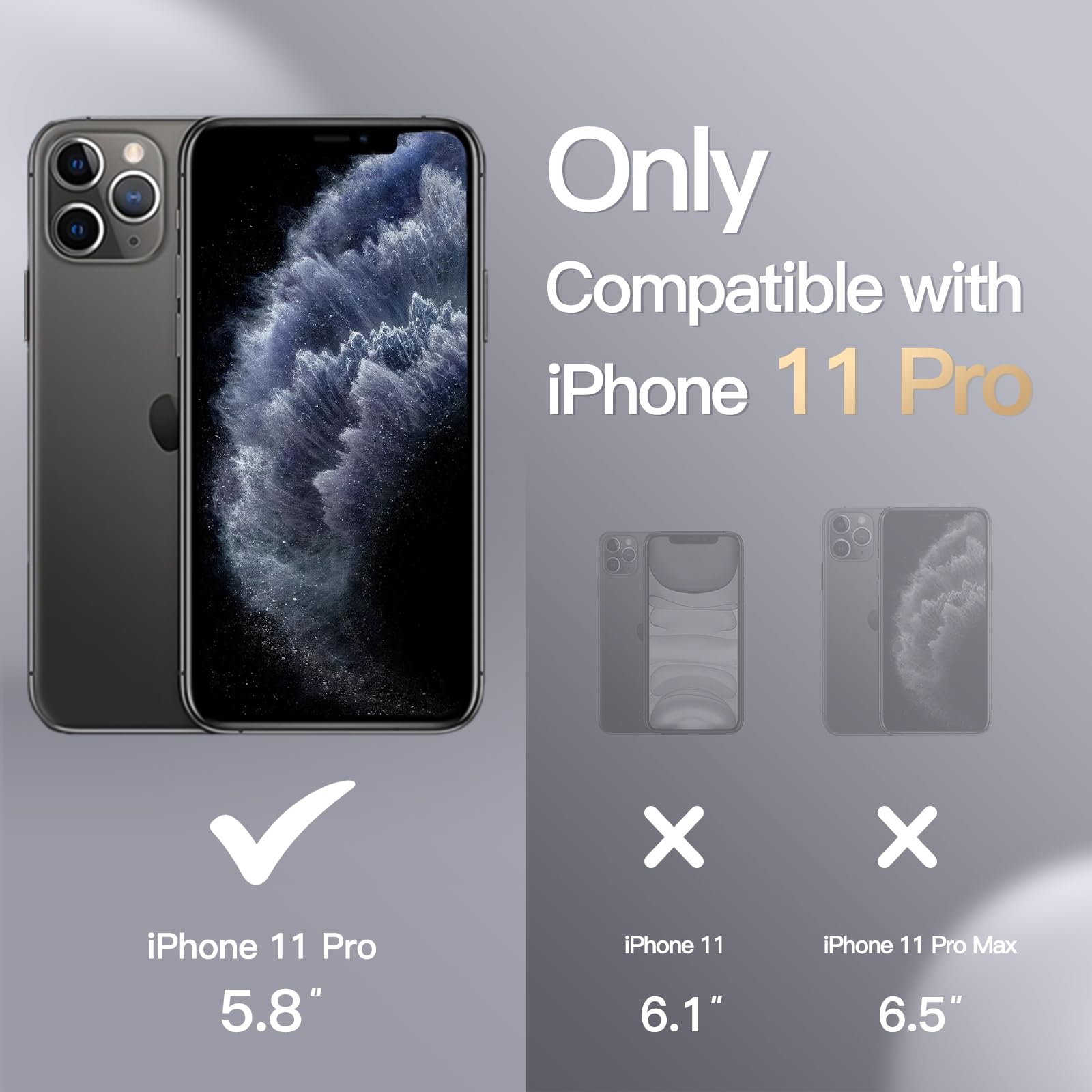 JETech Silikonskal för iPhone 11 Pro 5,8 Tums, Silky Soft Touch Skal med Hela Kroppen, Stötsäker Case med Mikrofiberfoder (Svart)