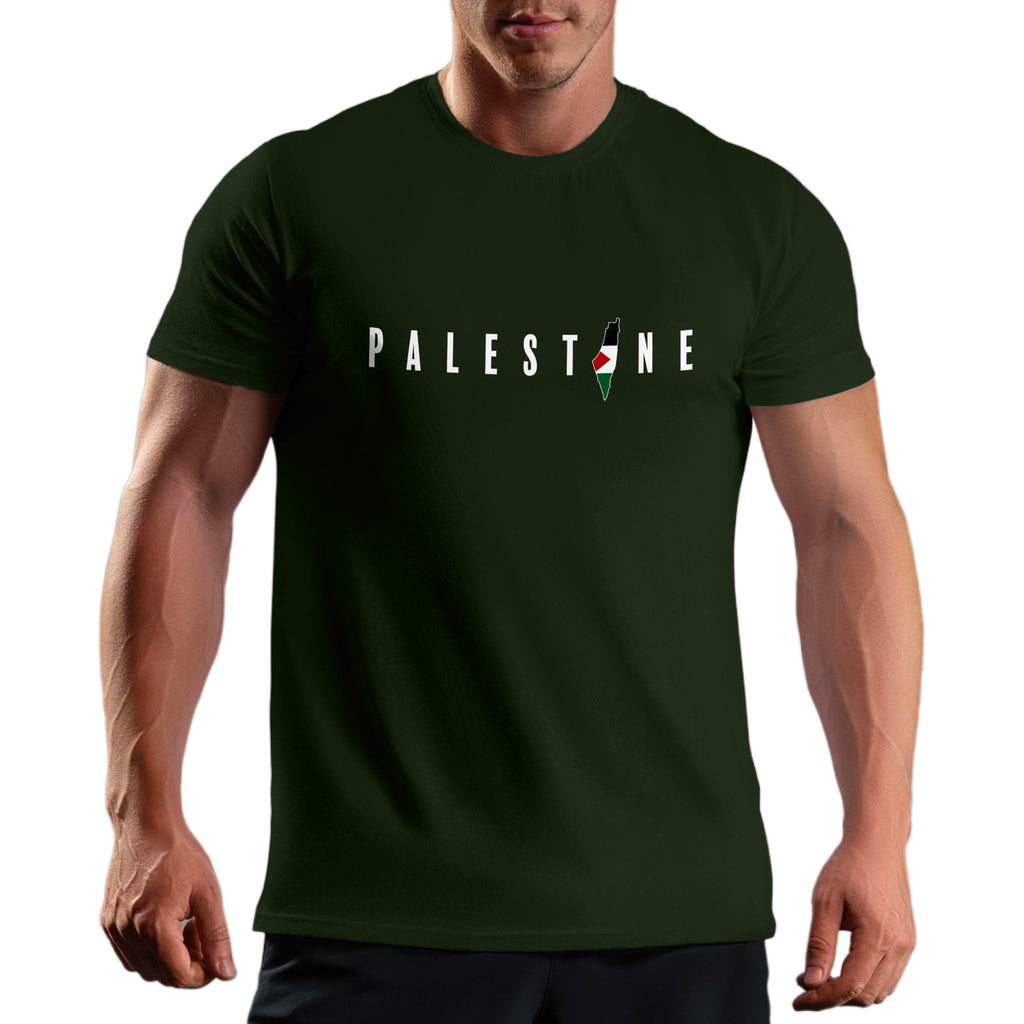 Palestine Flag in the Heart T-Shirt För Män