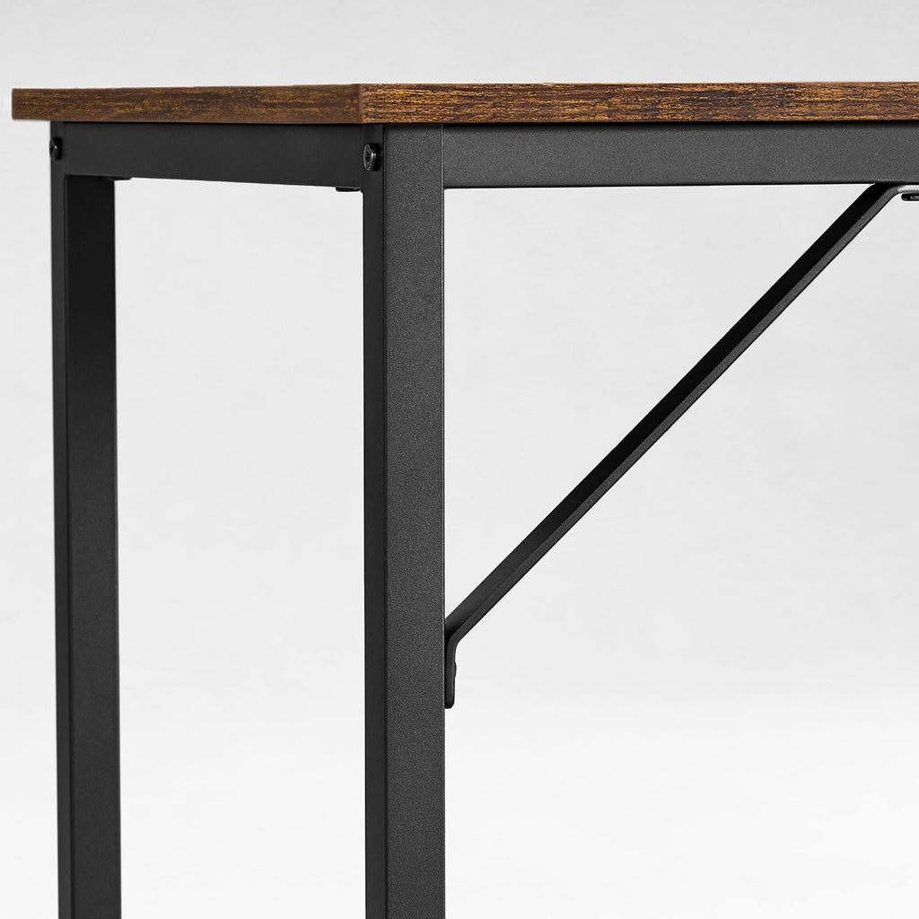 VASAGLE Datorskrivbord, skrivbord, litet kontorsbord, 100 x 50 x 75 cm, studie, hemmakontor, enkel montering, stål, industriell design, rustik brun och svart LWD41X