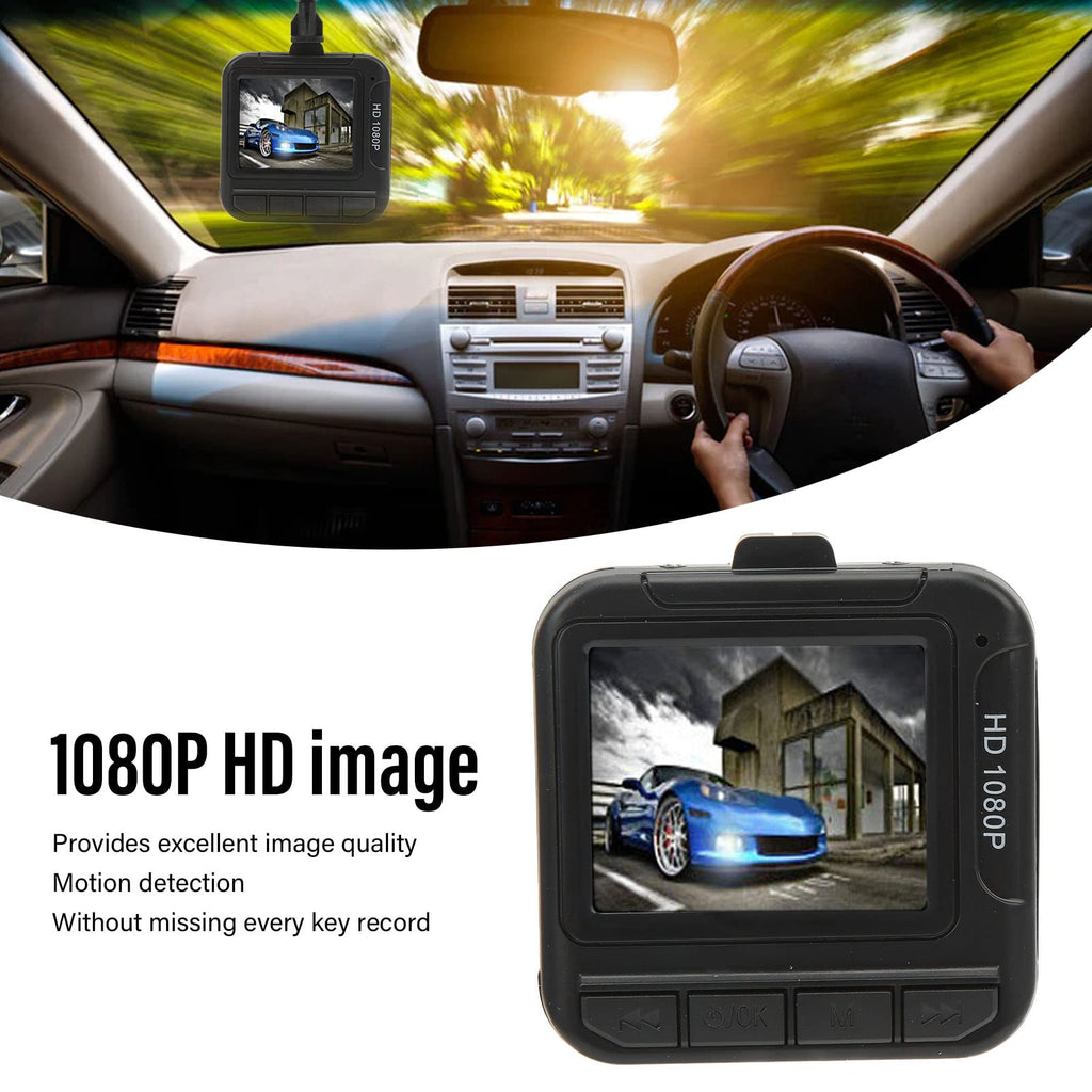 Dash Cam, 1080P Full HD Car DVR Dashboard Camera Video Recorder, 1,6-tums Färgskärm, Rörelsedetektering och Slinginspelning, för Bil, Lastbil, Taxi