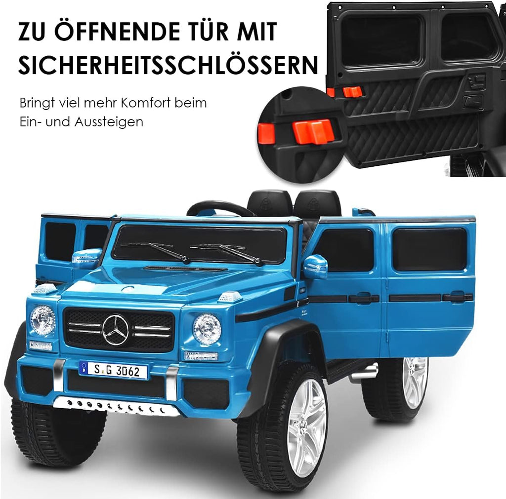COSTWAY Elektrisk bil för barn, Mercedes-Benz Maybach, 12 V elektrisk barnbil med musik, tuta och LED-lampor, elektrisk bil 2,5–5,5 km/h, inkl. 2,4 G-fjärrkontroll, för barn från 3 år (blå)