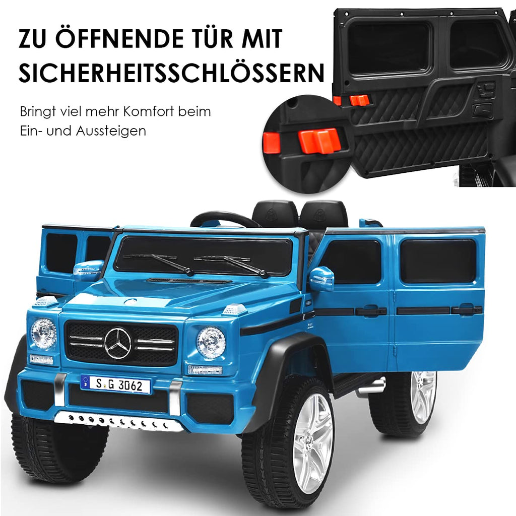 COSTWAY Elektrisk bil för barn, Mercedes-Benz Maybach, 12 V elektrisk barnbil med musik, tuta och LED-lampor, elektrisk bil 2,5–5,5 km/h, inkl. 2,4 G-fjärrkontroll, för barn från 3 år (blå)