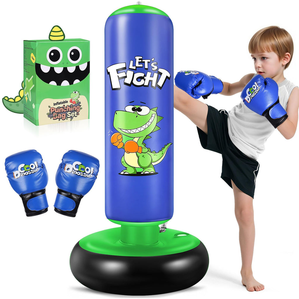 Boxningsväska för barn, uppblåsbar boxningssäck för barn, 120 cm - perfekt för karate, taekwondo, perfekt present till pojkar och flickor från 3 till 8 år