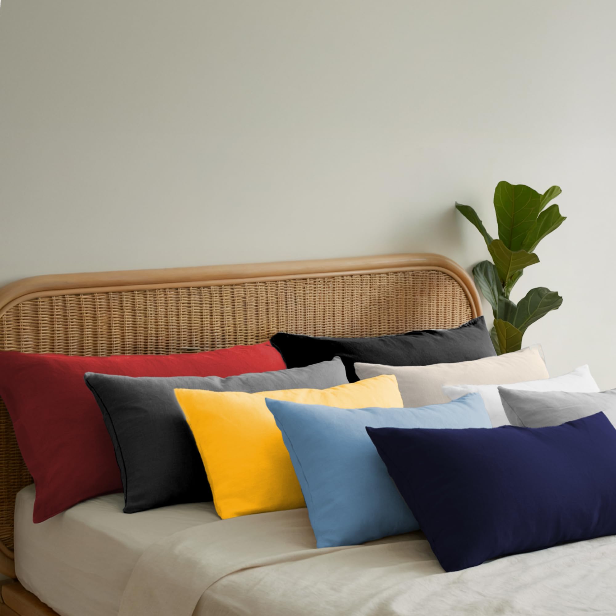 Dreamzie Örngott 40 x 60 cm (set om 2) 100% Bomull Jersey 150 GSM - Anthracite - Örngott 40 x 60 cm Bomull - Slitstarkt och Allergivänligt Kuddfodral för Kudde