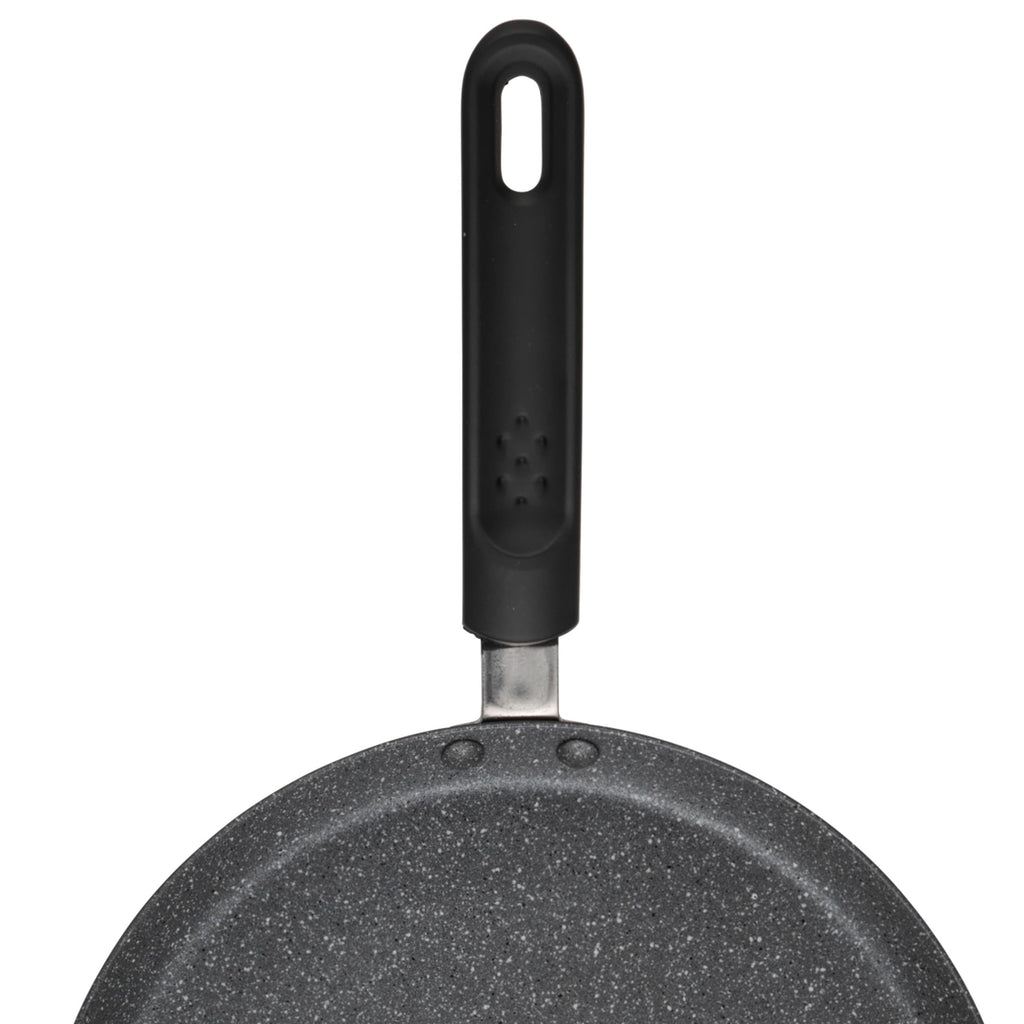 Russell Hobbs RH02852EU7 metallisk marmor crepe och pannkaka stekpanna – 25 cm/9,8 tum non-stick platt stekpanna för omelett, chapati, roti, induktionshäll lämplig, mjukt grepphandtag, smidd aluminium