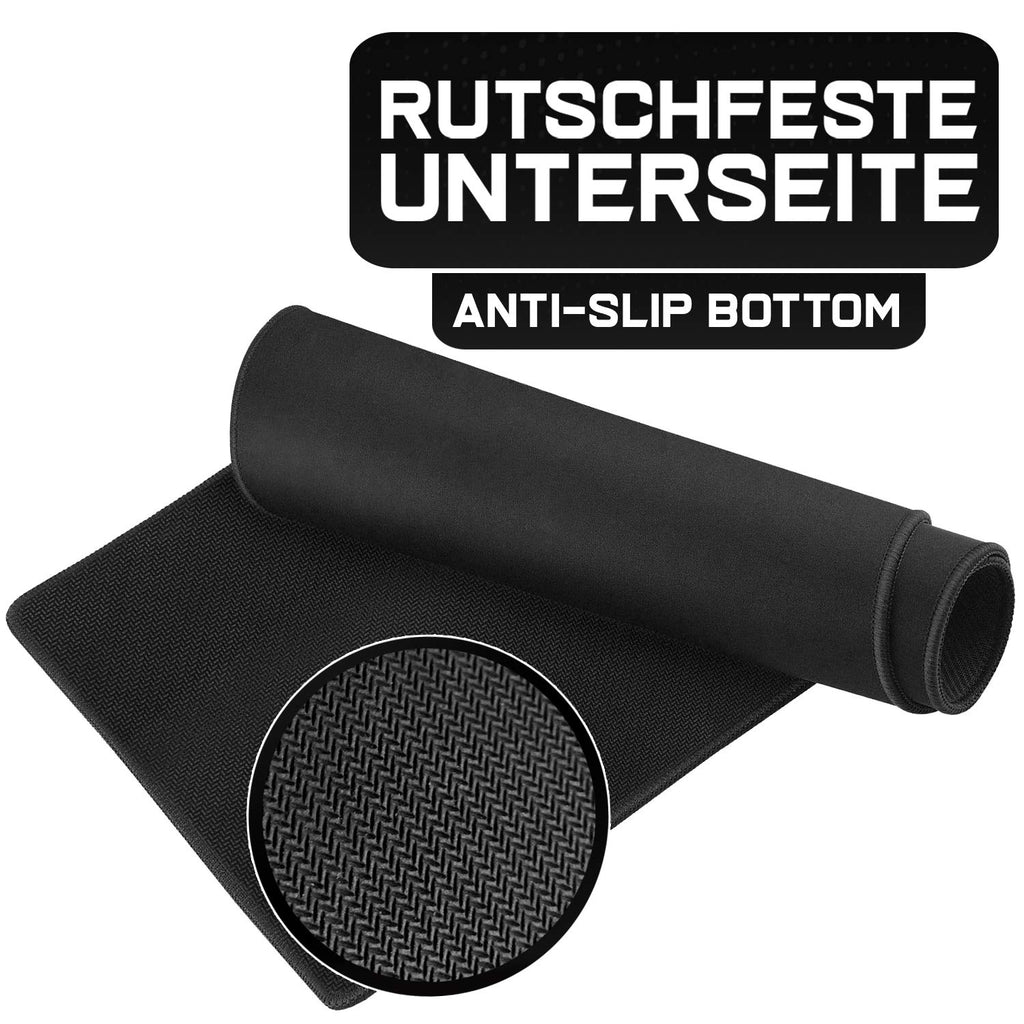 Sidorenko XXL Gaming Mouse Pad - 900 x 400 mm - kantfria kanter - halkfri - XXL förlängd musmatta - skrivbordsunderlägg - speciell yta förbättrar snabbhet och precision - vit